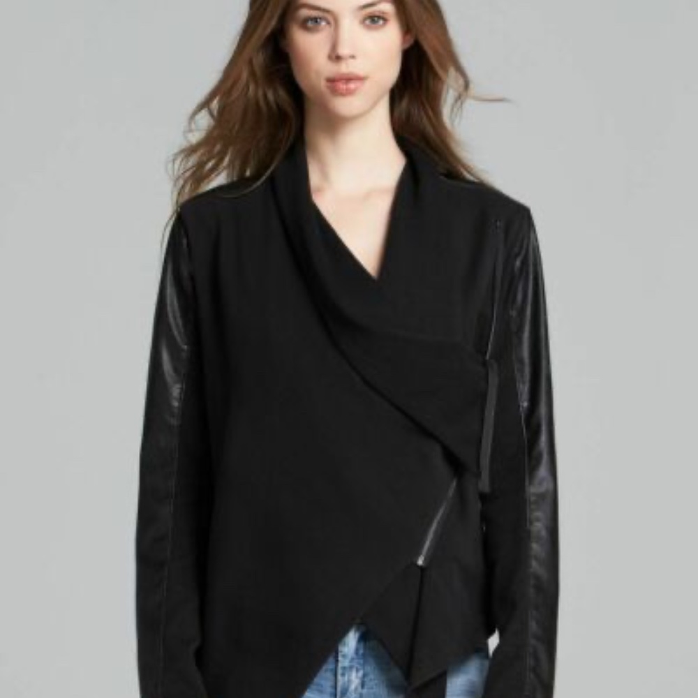 Blank NYC faux leather zip up